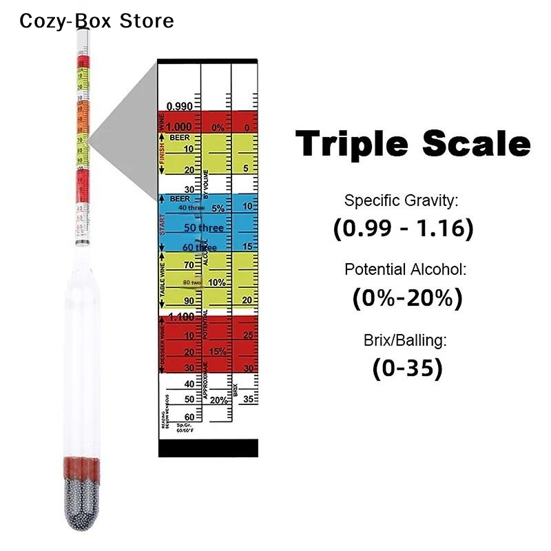 Wine Beer Cider - [ZY]1Pcs Hidrometer 3 Skala Untuk Pengujian