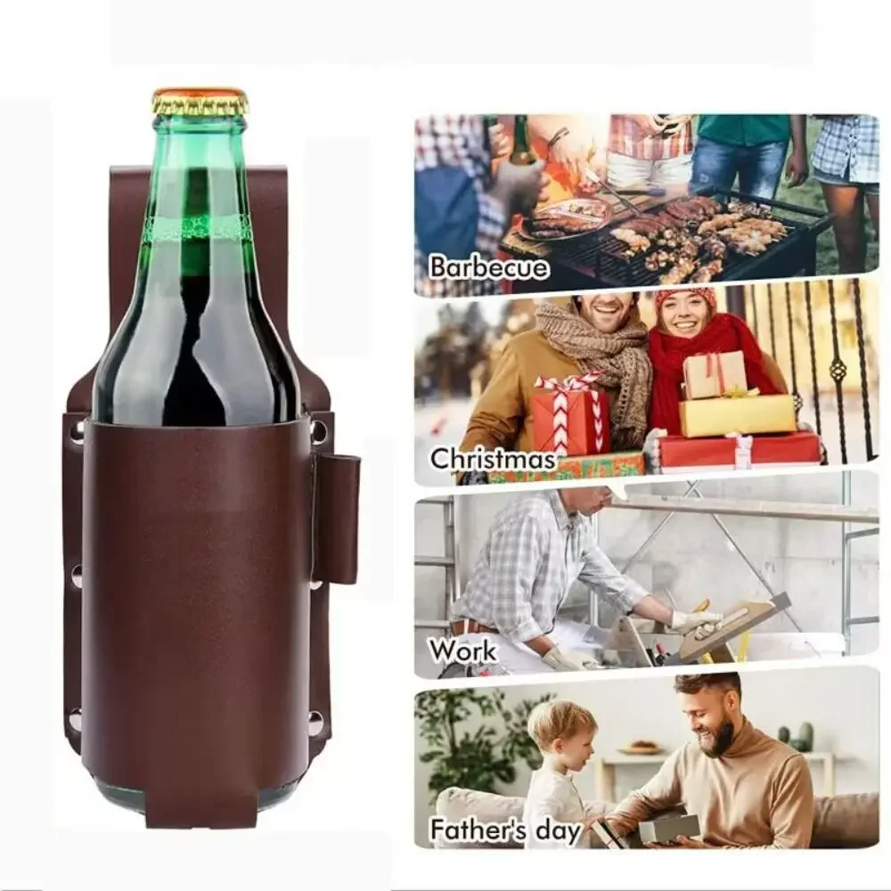 Wine Beer Holder - Sarung Pinggang Botol Bir Kulit PU