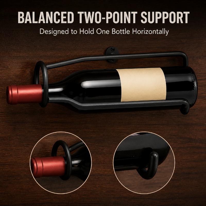 Wine Beer Red - Rak Anggur Logam yang Dipasang di