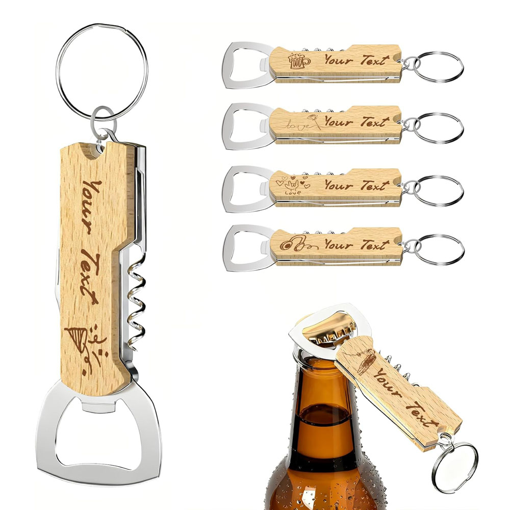 Wine In Beer Bottle - Pembuka Botol Gantungan Kunci dengan Logo