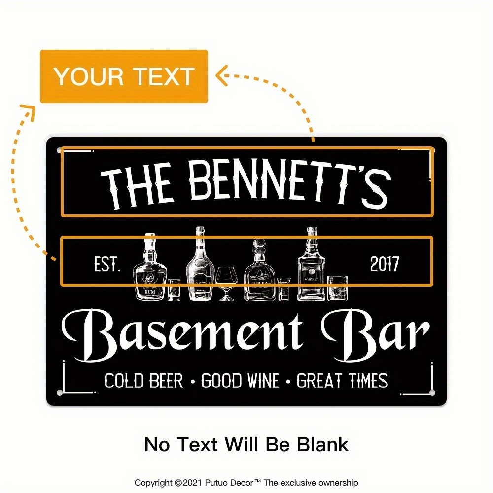 Wine In Beer Name - 1 buah Papan Logam Bar Basement