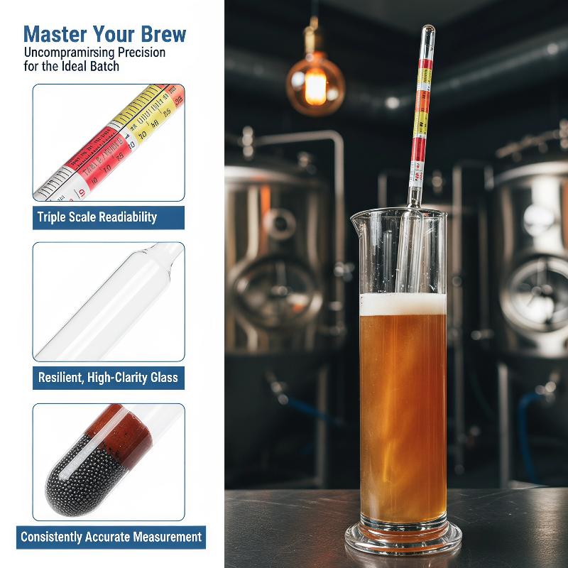 Wine Beer Cider - 1Pcs Hidrometer 3 Skala Untuk Pengujian