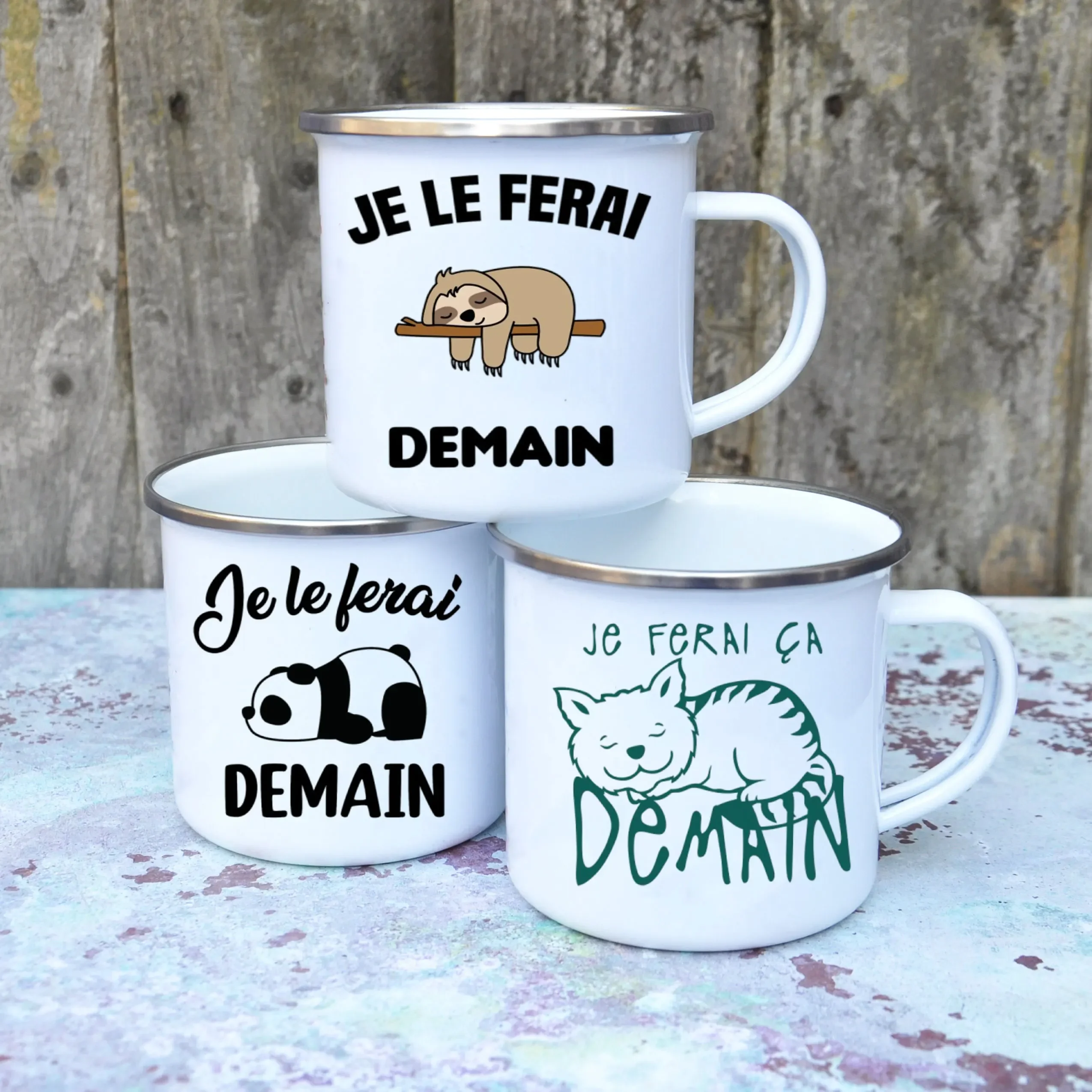 Cangkir kopi Enamel lucu Pranc - Wine Beer Best ulasan dan harga
