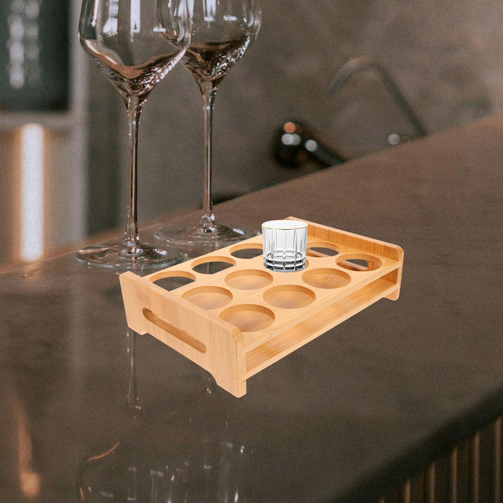 Tempat Gelas Shot Bambu Serbag - Wine Beer Holder ulasan dan harga