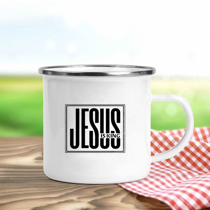 Mug Enamel Cetak Yesus Adalah  - Wine Beer Best ulasan dan harga
