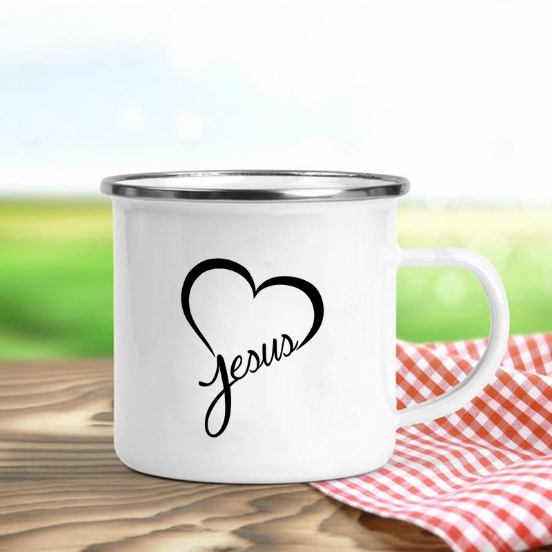 Mug Enamel Cetak Yesus Adalah  - Wine Beer Best ulasan dan harga
