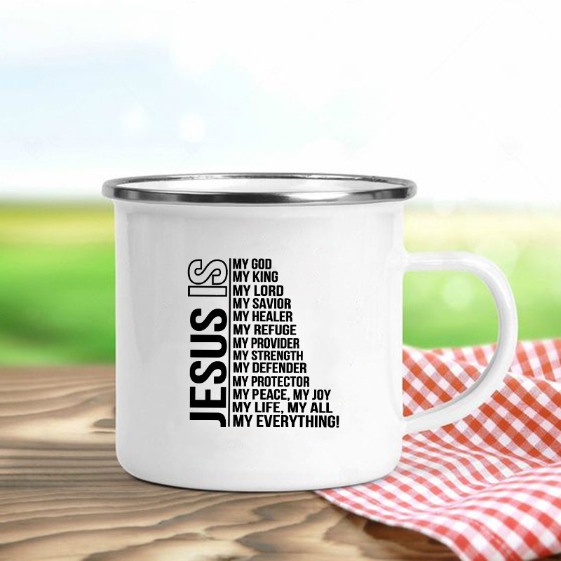 Mug Enamel Cetak Yesus Adalah  - Wine Beer Best ulasan dan harga
